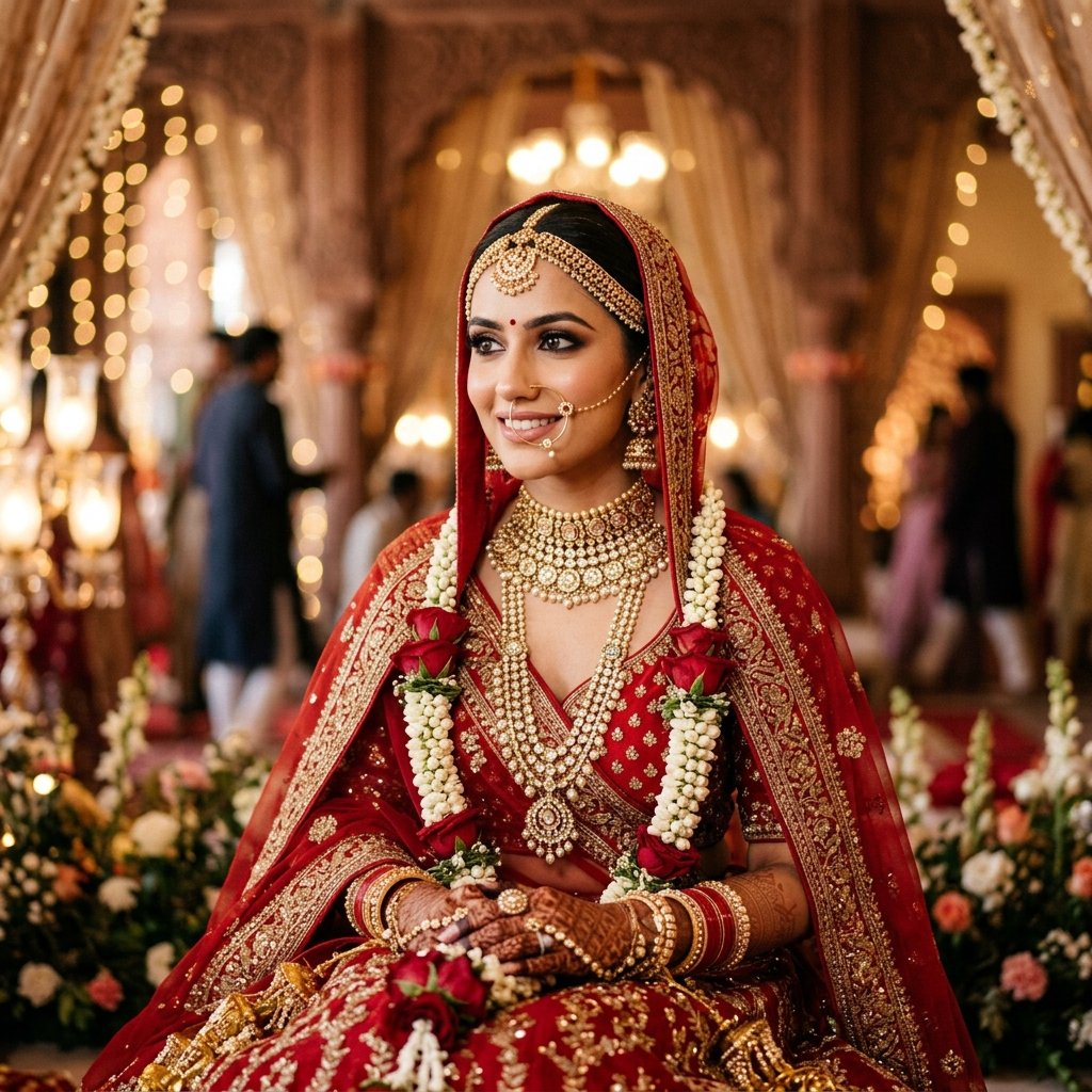 Traditional Indian Bride Close-up Portrait