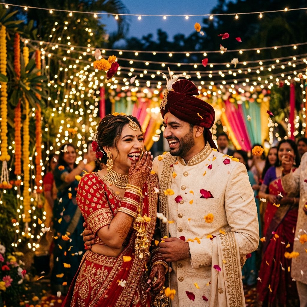 Candid Wedding Couple Laughing